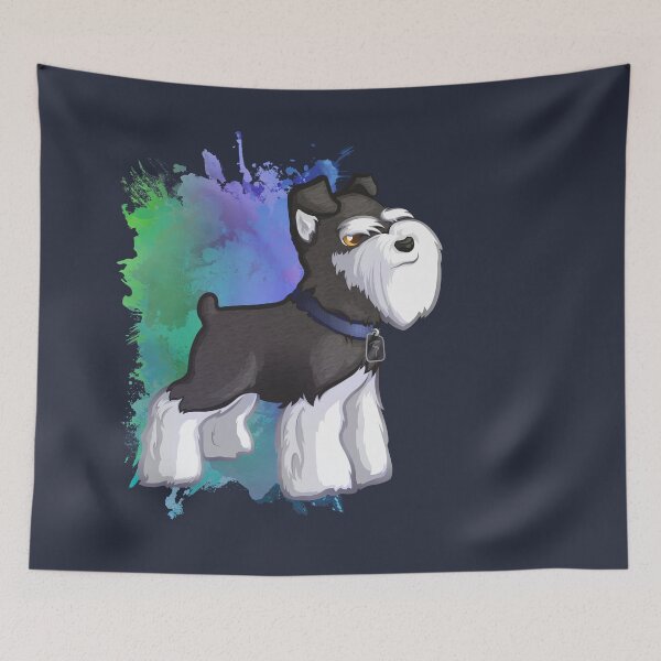 Item preview, Miniature Schnauzer Puppy Dog (Floppy Ears, Black & Silver) designed and sold by Tazmaa.