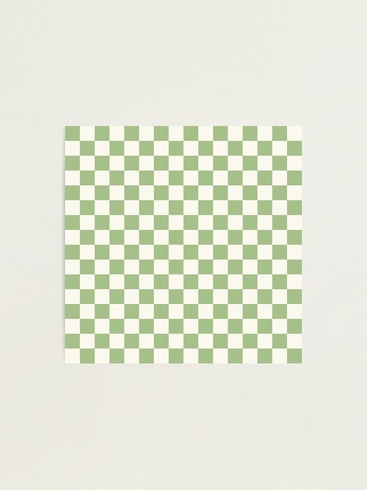 Checkerboard Check Checkered Pattern in Sage Olive Green and Beige Poster  for Sale by kierkegaard