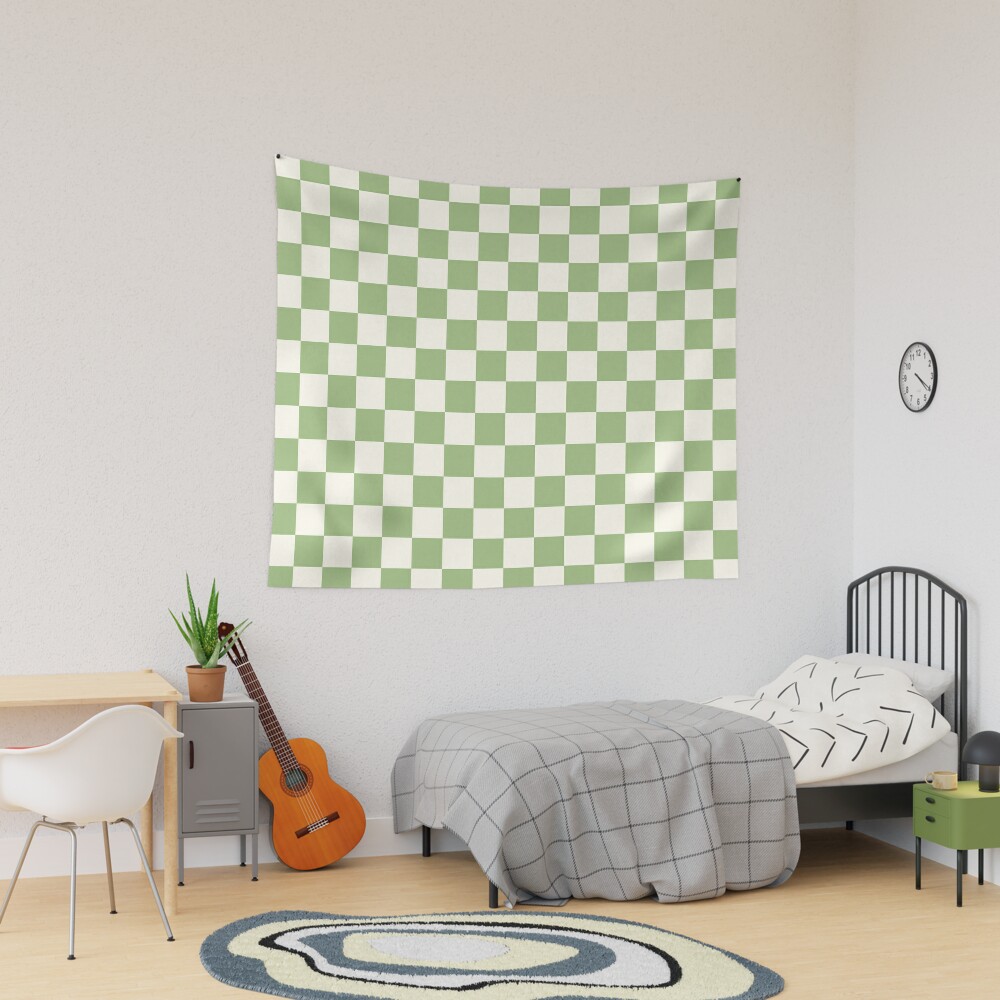 Yellow plaid pattern living room carpet - TenStickers