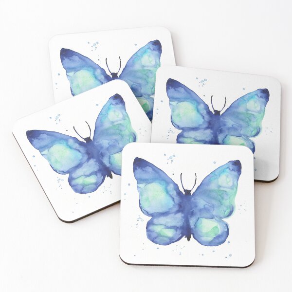 Item preview, Blue Butterfly Abstract Watercolor Butterflies designed and sold by Olga Shvartsur.