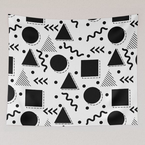 Item preview, Black White Vintage Minimalist Geometric Design designed and sold by Ross-Sergey.