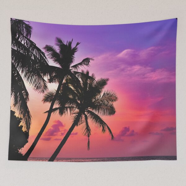 Item preview, Sunset and Palm Trees, Fire Burning Purple Red Unicorn Sunset designed and sold by OiaK.