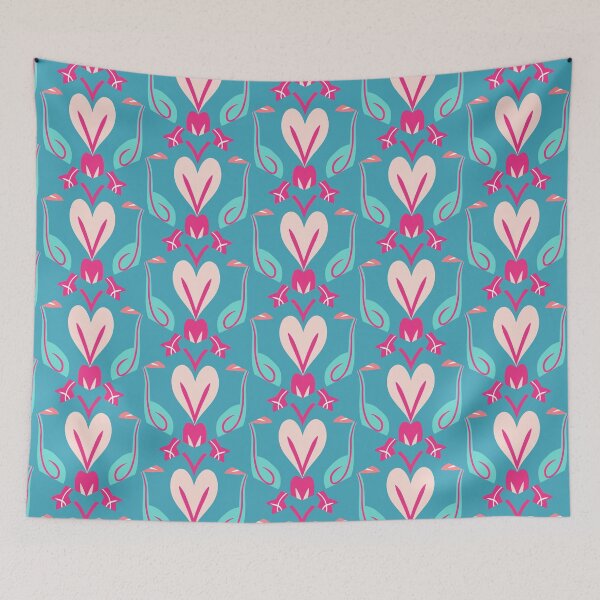 Artikelvorschau, Bright Teal, Hot Pink, and Blush Pink Swirly Geometric Pattern entworfen und verkauft von cozycaroline.