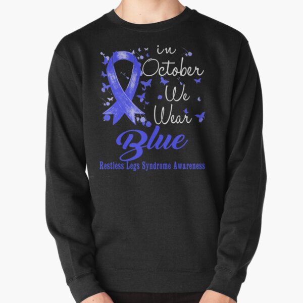Item preview, In October We Wear Blue Ribbon Restless Legs Syndrome Awareness designed and sold by largellie.