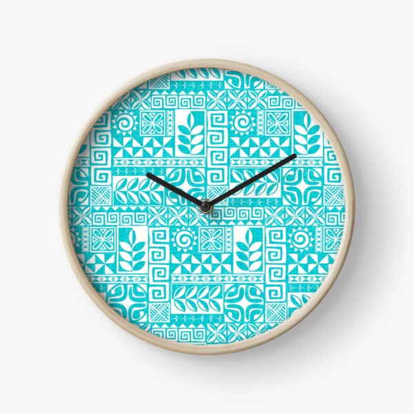 Polynesie Pop Turquoise Surf Clock