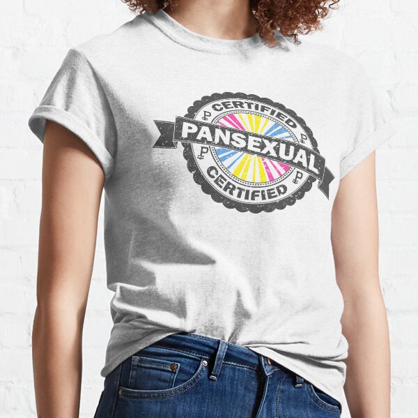 Certified Pansexual Pride Seal of Approval with Pride Flag Background Classic T-Shirt