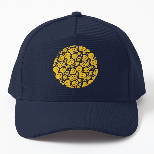 Melt Smile- Melting Smiley- acid house -wavy lines-Duffle bag -T-shirt- Phone cases- dress-stationery Baseball Cap