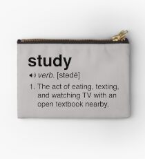 Funny Study Definition Zipper Pouch