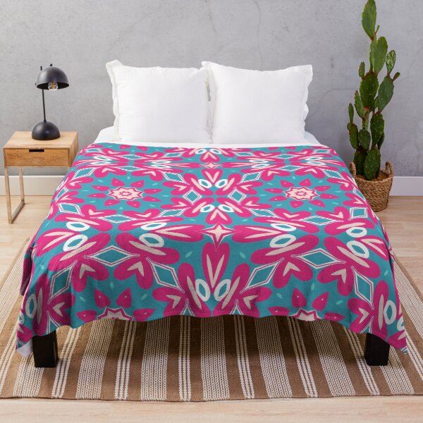 Item preview, Bright Teal, Hot Pink, and Blush Pink Swirly Geometric Pattern designed and sold by cozycaroline.
