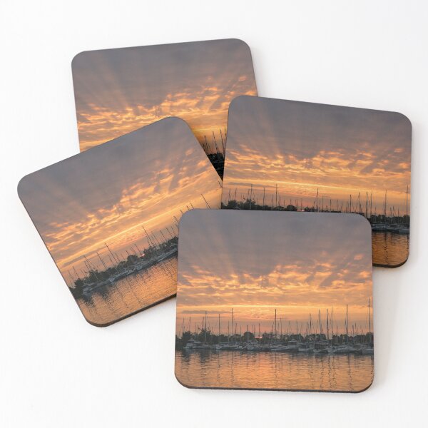 Item preview, Just a Sliver of the Sun - Sunrise God Rays at the Marina designed and sold by Georgia Mizuleva.
