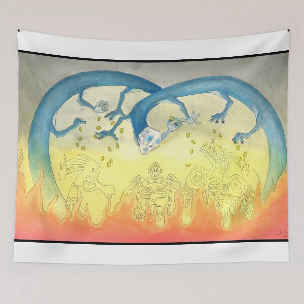 Item preview, Burning in the Fires of Consumerism Art Print designed and sold by chriskatt.