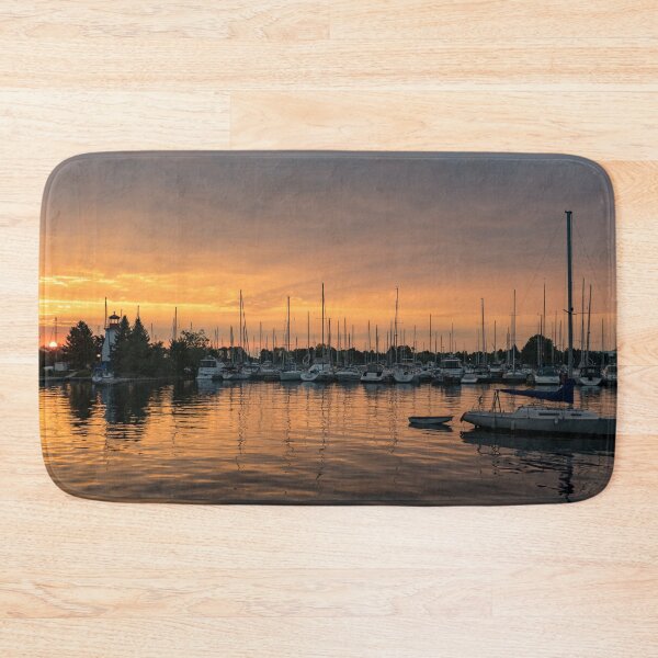 Item preview, Lighthouse Sunrise - Silky Sunrays and a Sailboat designed and sold by Georgia Mizuleva.