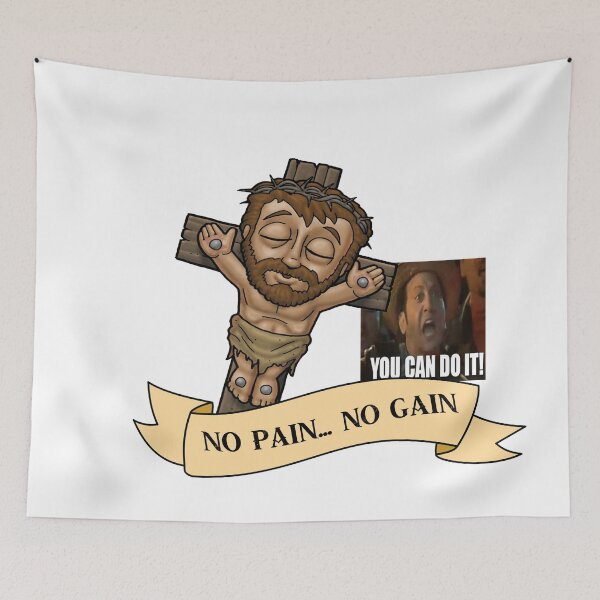 Item preview, no pain NO GAIN SCROLL funny head designed and sold by Ratch2929.