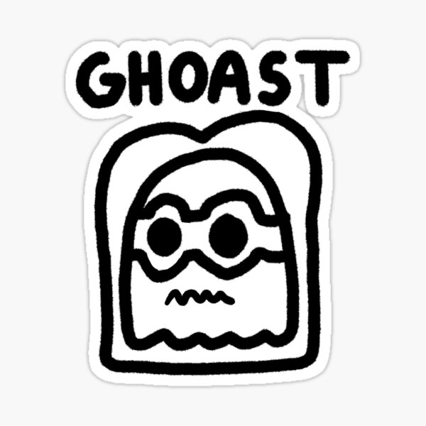 Frazzled Ghost Bread (Ghoast Boo-read) Sticker