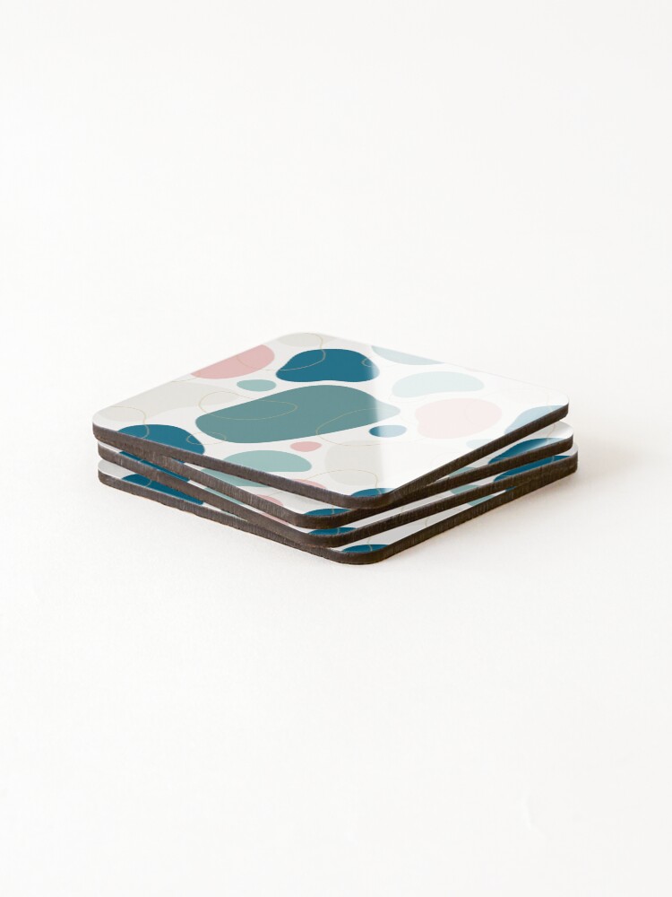 Thumbnail 4 of 5, Coasters (Set of 4), Organic Shapes Abstract Pattern designed and sold by GoDesign1.