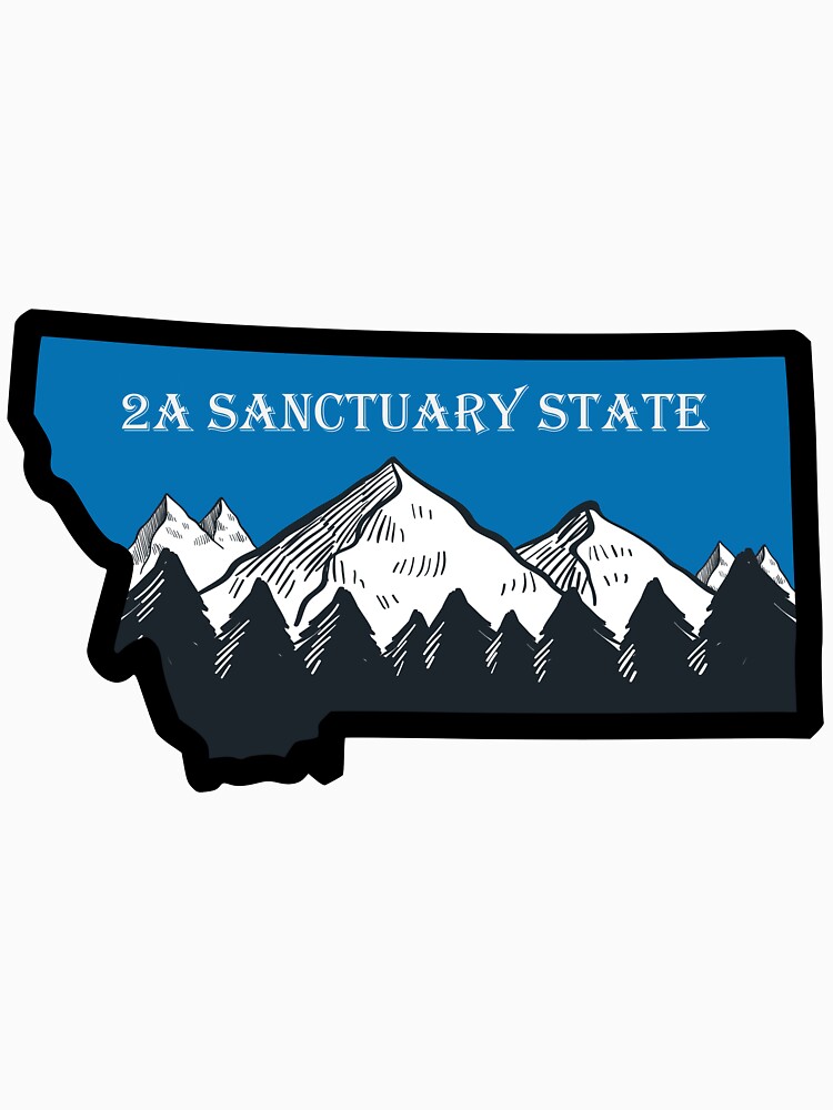 Thumbnail 3 of 3, Fitted T-Shirt, Montana is a Second Amendment Sanctuary State designed and sold by SanctuaryCounty.