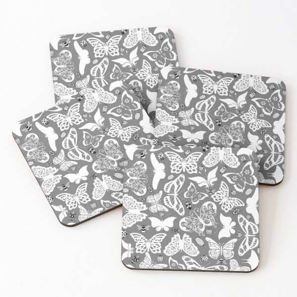 Item preview, White Butterflies and Bugs designed and sold by Jacqueline Huizenga.