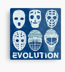 Hockey Goalie Mask Evolution Metal Print