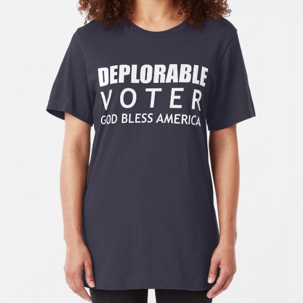 Deplorable Voter #basketofdeplorables Election 2016 White Slim Fit T-Shirt