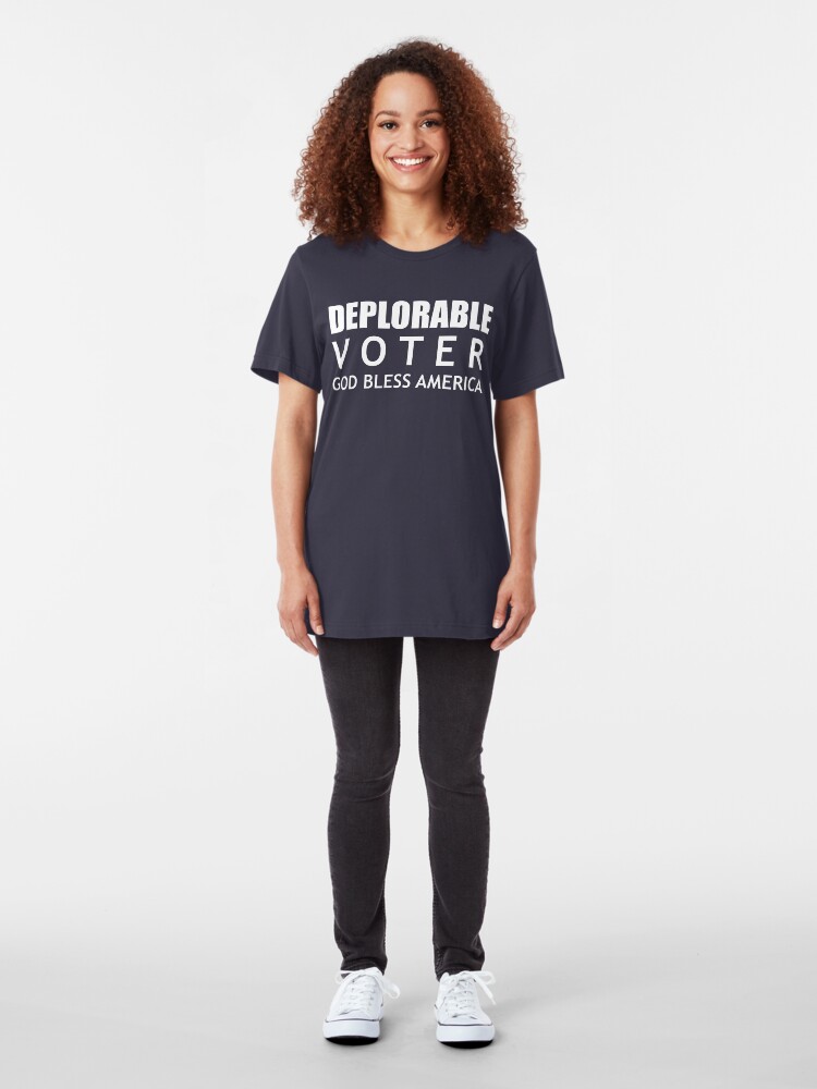 Alternate view of Deplorable Voter #basketofdeplorables Election 2016 White Slim Fit T-Shirt
