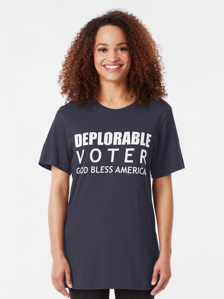 Alternate view of Deplorable Voter #basketofdeplorables Election 2016 White Slim Fit T-Shirt