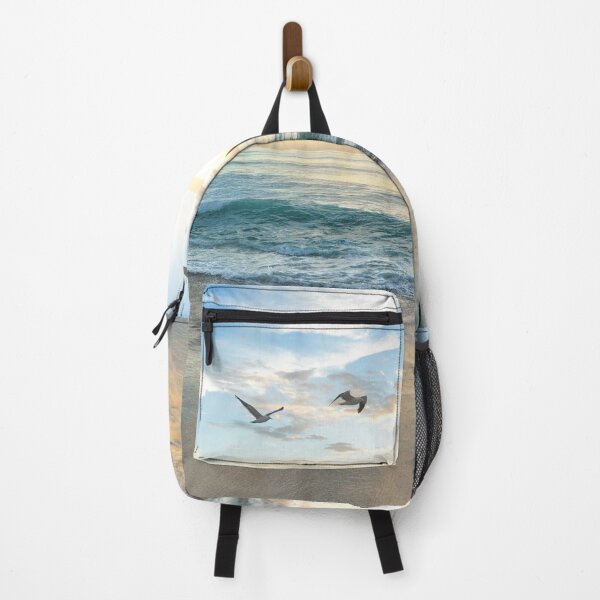 Item preview, Seagulls Flying over the Ocean, Blue Sky with Golden Clouds, Sunset, sunrise designed and sold by OiaK.