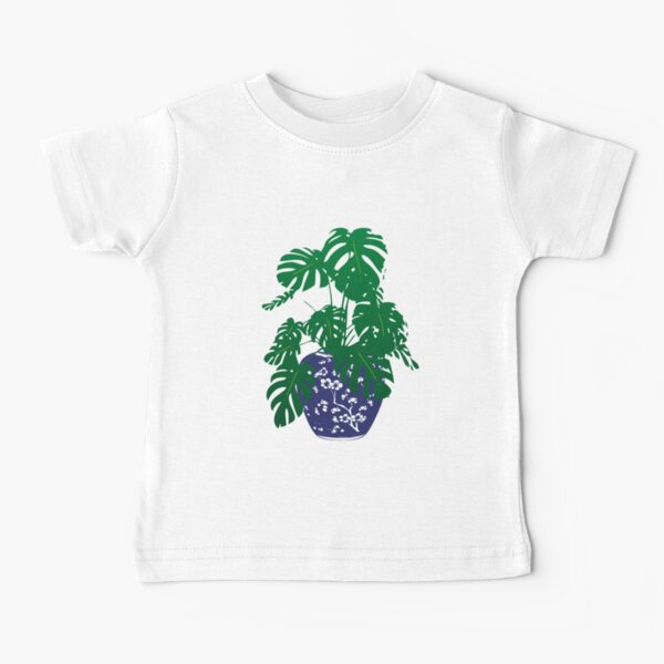 Monstera Plant in Blue and White Plant Pot | Monstera Leaves | House Plants | Pot Plants | Potted Plants | Baby T-Shirt