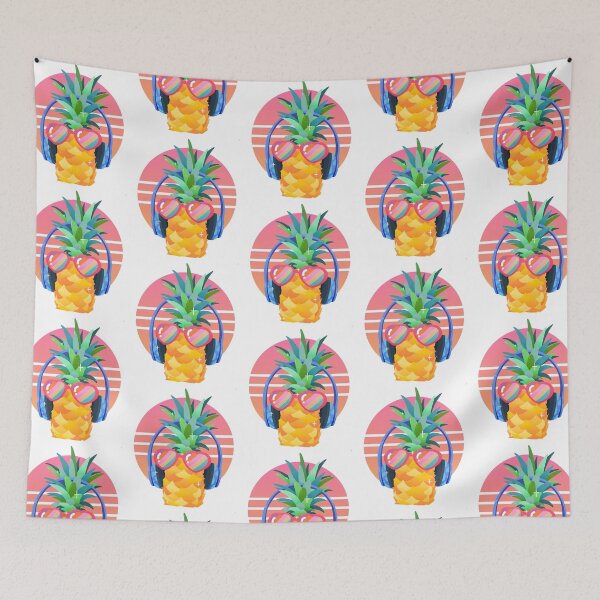Item preview, Funny Pineapple with Sunglasses and Headphones Illustration designed and sold by nightjing.