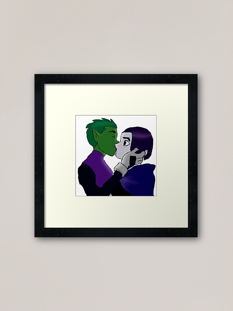 Teen Titans Beast Boy And Raven Framed Art Print By Eightkingdoms Redbubble