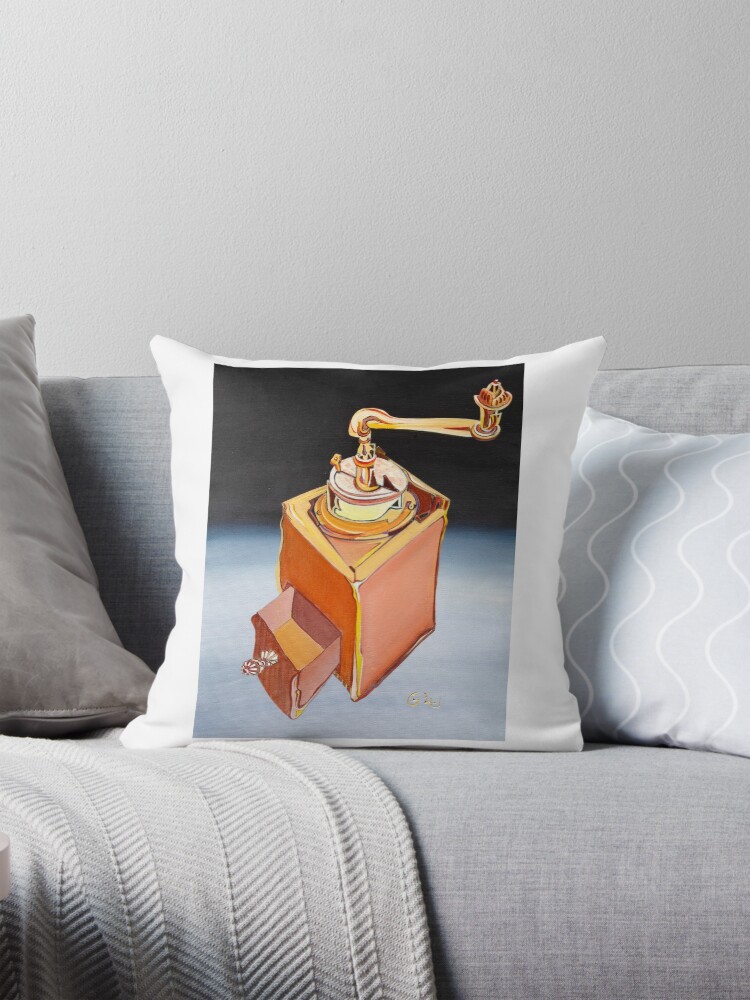 Thumbnail 1 of 4, Pillow, coffee-grinder designed and sold by GalleryGiselle.