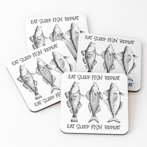 Item preview, Eat Sleep FISH Repeat Angler Fisherman Funny designed and sold by HppyStrngHelthy.