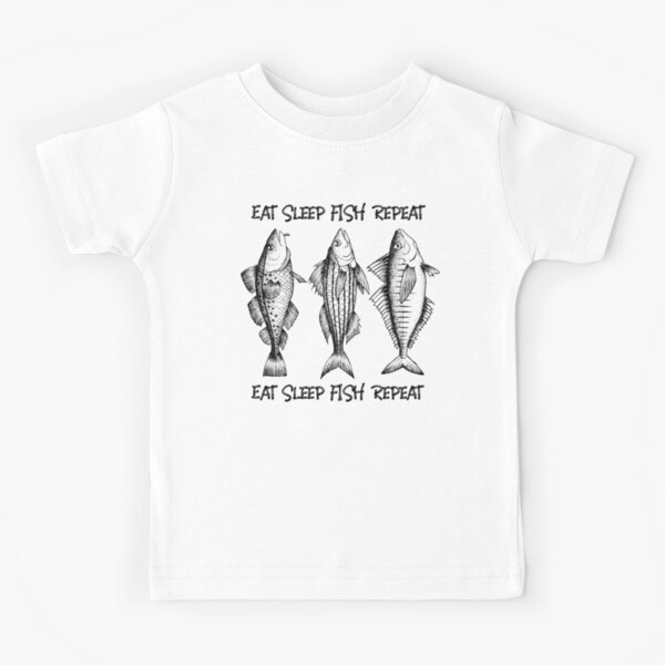 EAT SLEEP CARP (COL) KID T SHIRT FISHING CARP FISHERMAN ANGLING CLOTHING  BOYS