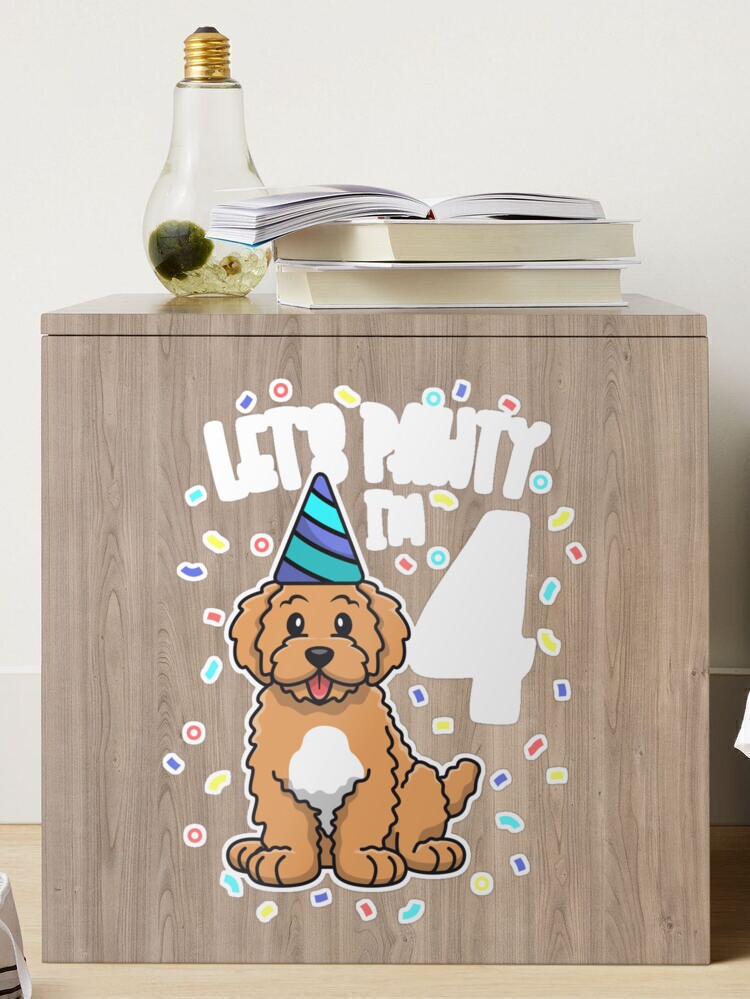 Let's Pawty I'm 4 Goldendoodle Dog 4th Birthday Party