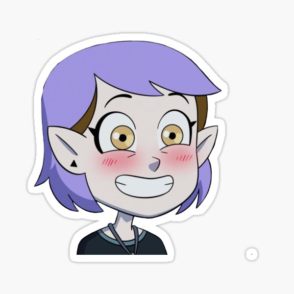 happy blushing amity blight with new hair from the owl house season two Sticker