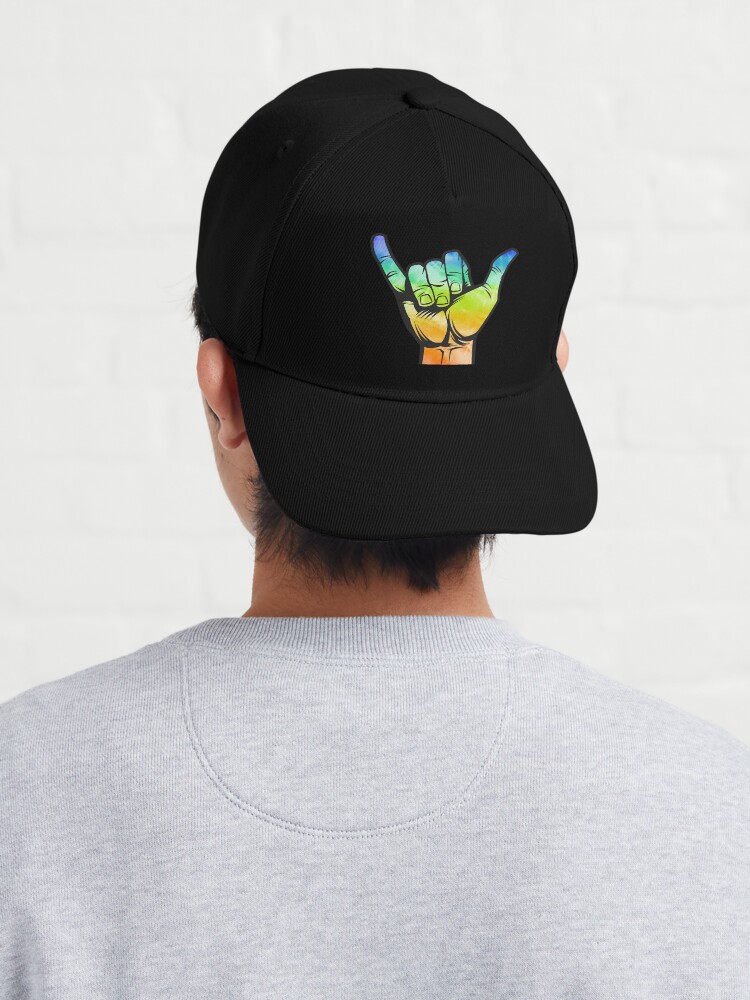 Tie dye Shaka shuckas hang loose surf sign  Cap for Sale by