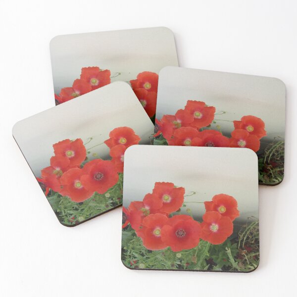 Item preview, Red poppies papaver rhoeas winter flower designed and sold by hellonamrata.