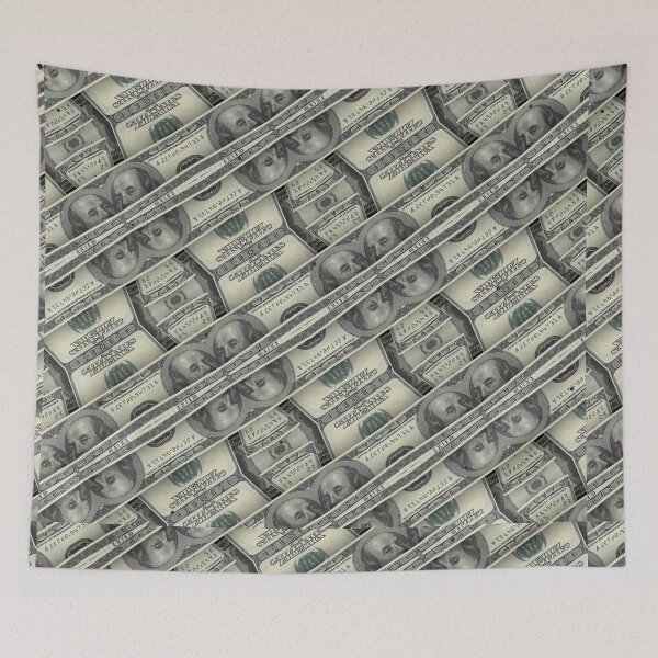 Item preview, FIAT - Green Ben Franklin 100 Bills Diagonal Stripe Pattern (Cash Green/Black) designed and sold by hyproinc.