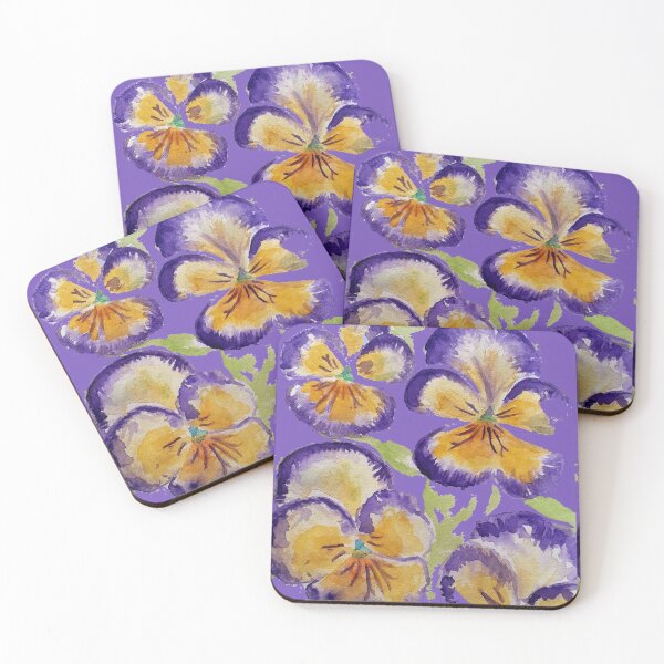 Item preview, Viola Watercolor Purple Floral Pattern on Purple designed and sold by Sarah  Rajkotwala.
