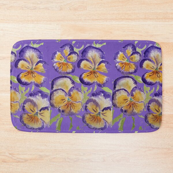 Item preview, Viola Watercolor Purple Floral Pattern on Purple designed and sold by Sarah  Rajkotwala.