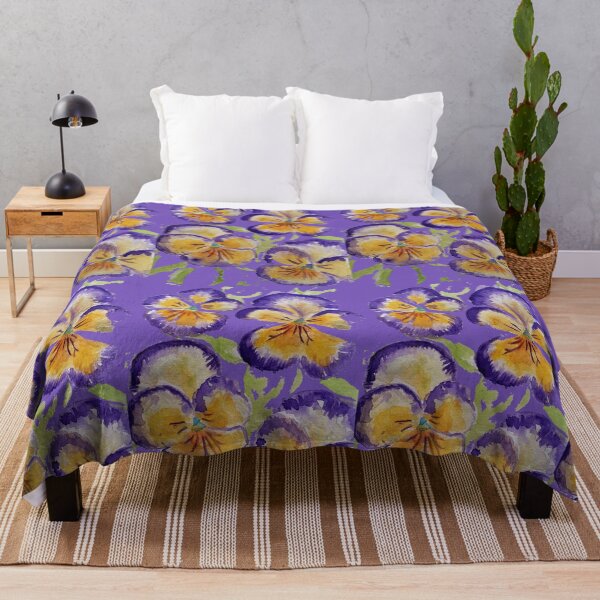 Item preview, Viola Watercolor Purple Floral Pattern on Purple designed and sold by Sarah  Rajkotwala.