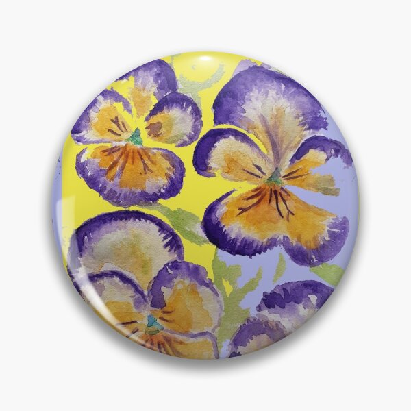 Item preview, Viola Watercolor Purple Floral Pattern on Yellow and Lavender designed and sold by Sarah  Rajkotwala.