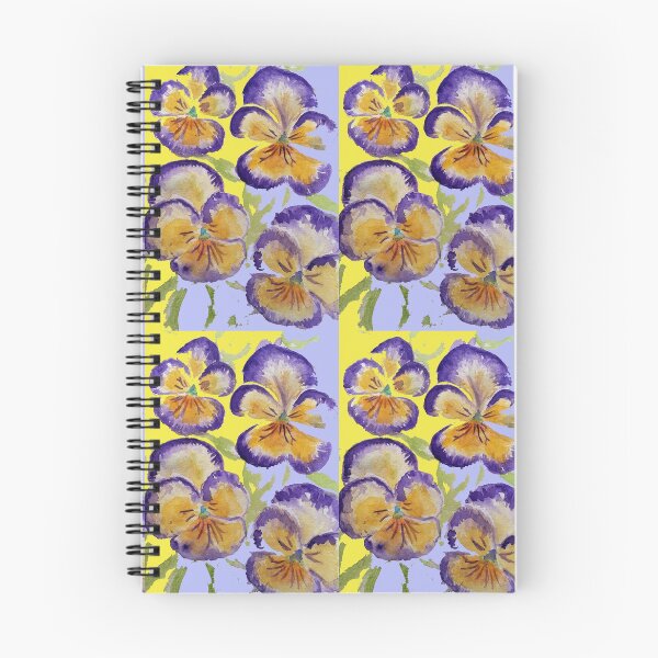 Artikelvorschau, Viola-Aquarell-lila Blumenmuster auf Gelb und Lavendel entworfen und verkauft von Sarah  Rajkotwala.