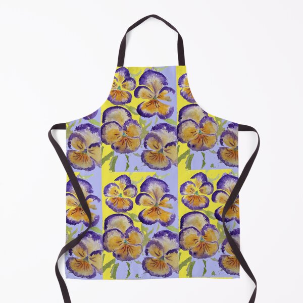 Item preview, Viola Watercolor Purple Floral Pattern on Yellow and Lavender designed and sold by Sarah Rajkotwala.