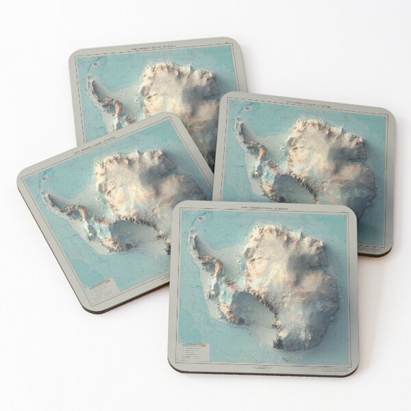 Item preview, 1977 Russian Antarctica Relief Map 3D digitally-rendered designed and sold by ThinkAboutMaps.