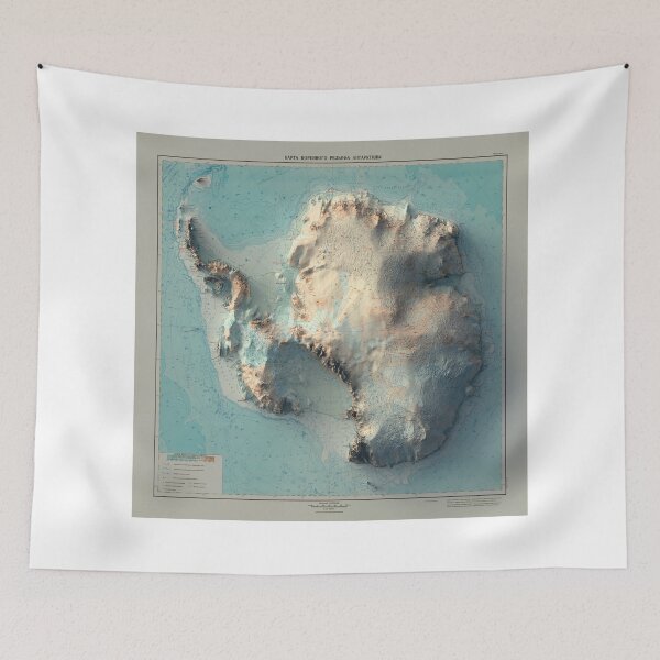 Item preview, 1977 Russian Antarctica Relief Map 3D digitally-rendered designed and sold by ThinkAboutMaps.