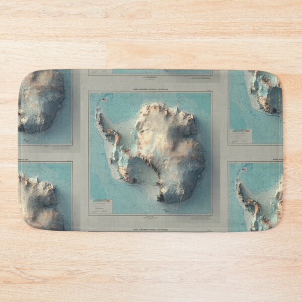 Item preview, 1977 Russian Antarctica Relief Map 3D digitally-rendered designed and sold by ThinkAboutMaps.