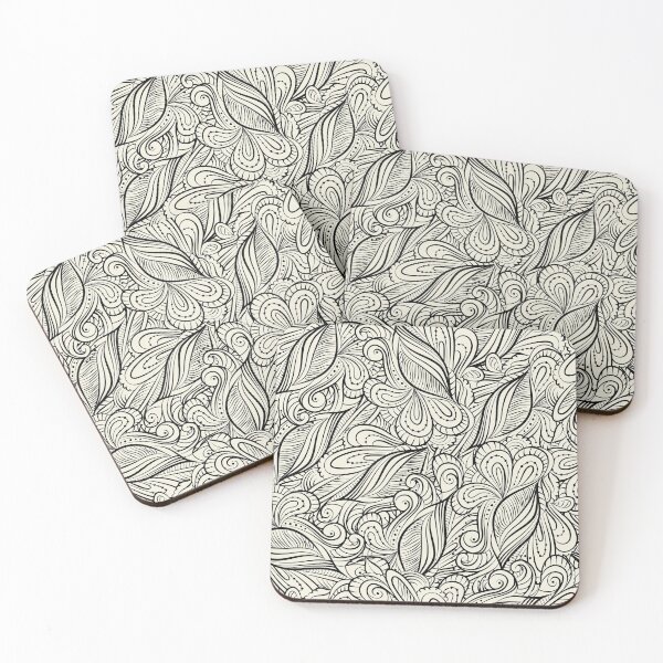 Item preview, pattern floral black and white, watercolor flowers designed and sold by wonteef.