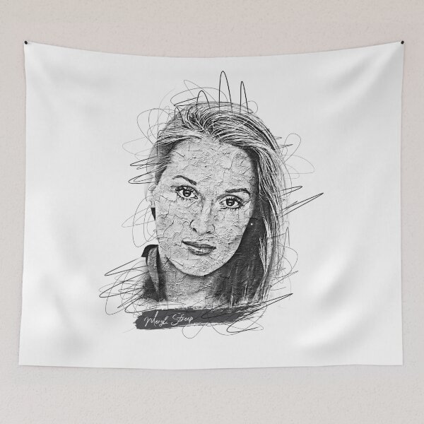 Item preview, Meryl Streep Abstract Sketch Art, Meryl Streep Sketch Design, Meryl Streep designed and sold by graphic-genie.