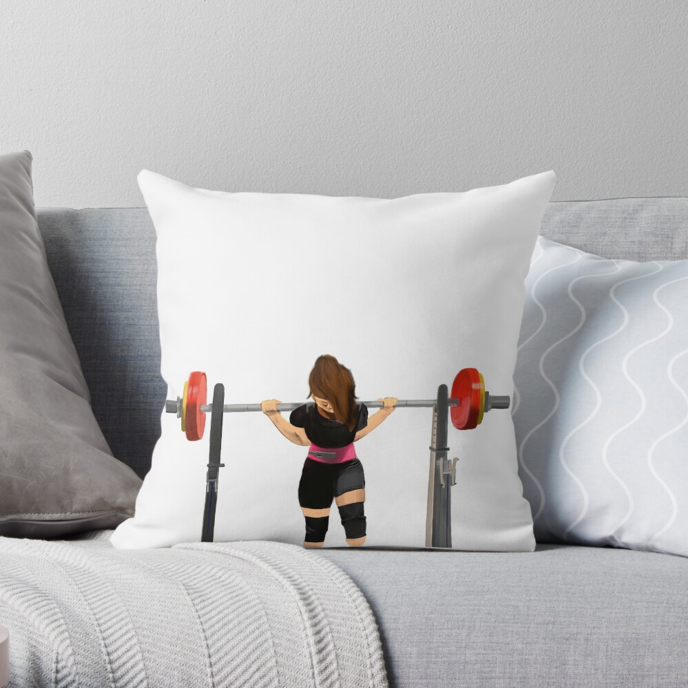 Powerlifting Gifts & Accessories Funny Just A Girl Who Loves Powerlifting  Throw Pillow, 16x16, Multicolor