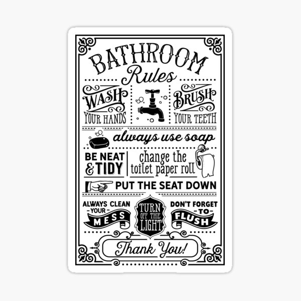 "Funny Bathroom Etiquette Rules Wash your hands for Beginners